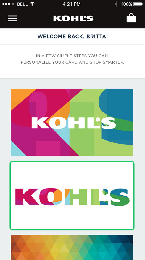 kohls App Homepage